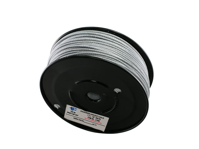 1/16" Galvanized Wire Rope CABLE 7 X 7 - Oaks Distribution Inc