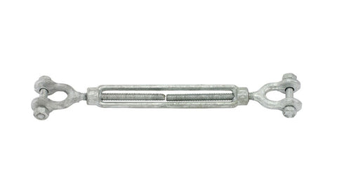 1" X 12"  Jaw & Jaw Turnbuckle, Hot Dip Galvanized Drop Forged Steel - Oaks Distribution Inc