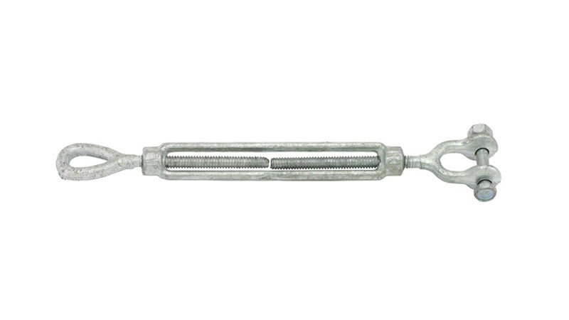 5/8" X 6" Jaw & Eye Turnbuckle, Hot Dip Galvanized Drop Forged Steel - Oaks Distribution Inc