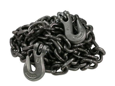 3/8" x 20' G40 Tie Down Chain with Clevis Grab Hooks - Oaks Distribution Inc - 1