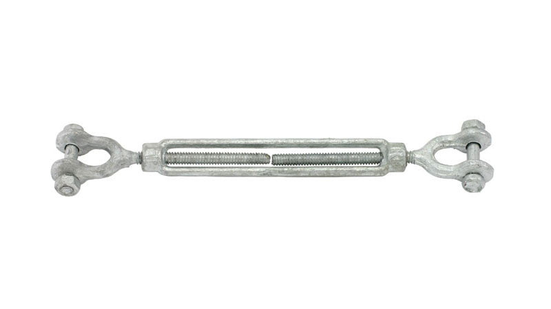 5/16" X 4-1/2" Jaw & Jaw Turnbuckle, Hot Dip Galvanized Drop Forged Steel - Oaks Distribution Inc